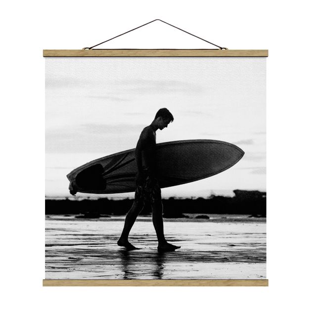 Obrazy krajobraz Shadow Surfer Boy In Profile