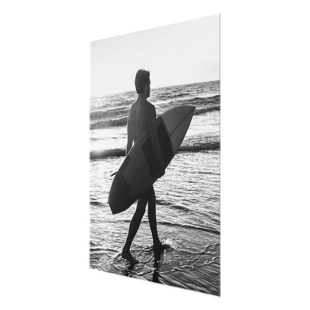 Nowoczesne obrazy Surfer Boy At Sunset
