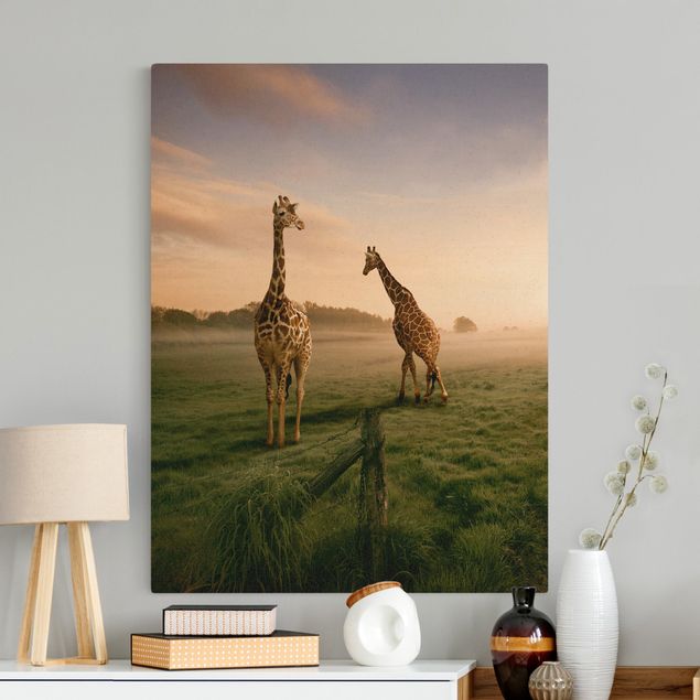 Nowoczesne obrazy do salonu Surrealistyczne żyrafy