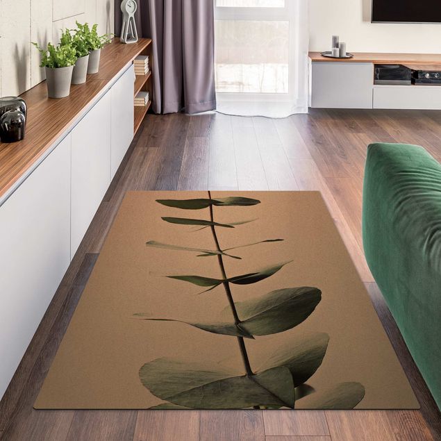 dywan jungle Symetryczna gałązka eukaliptusa