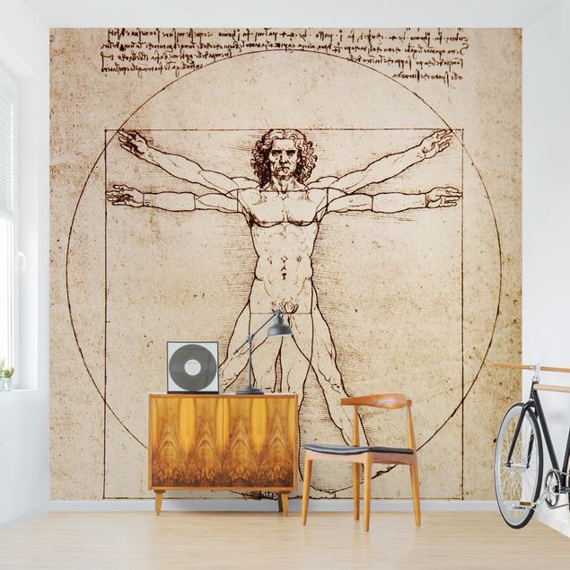Brązowa tapeta Da Vinci