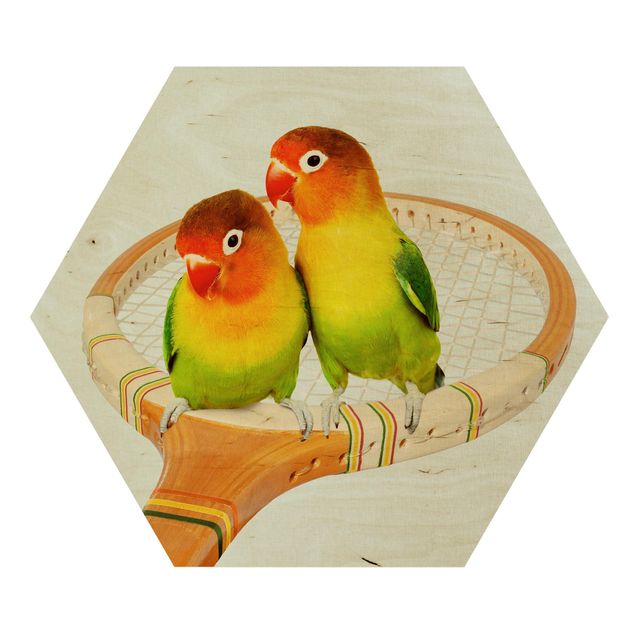 Obraz turkusowy Tenis z ptakami