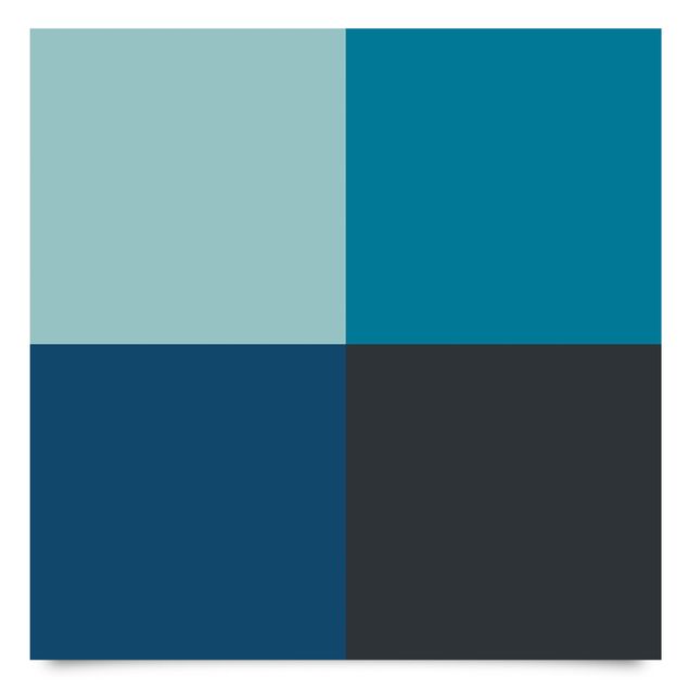 Okleina meblowa matowa Deep Sea 4 Squares Set - Pastel Turquoise Teal Prussian Blue Moon Gray