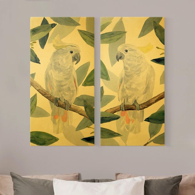 Obrazy pióra Zestaw tropikalnych kakadu