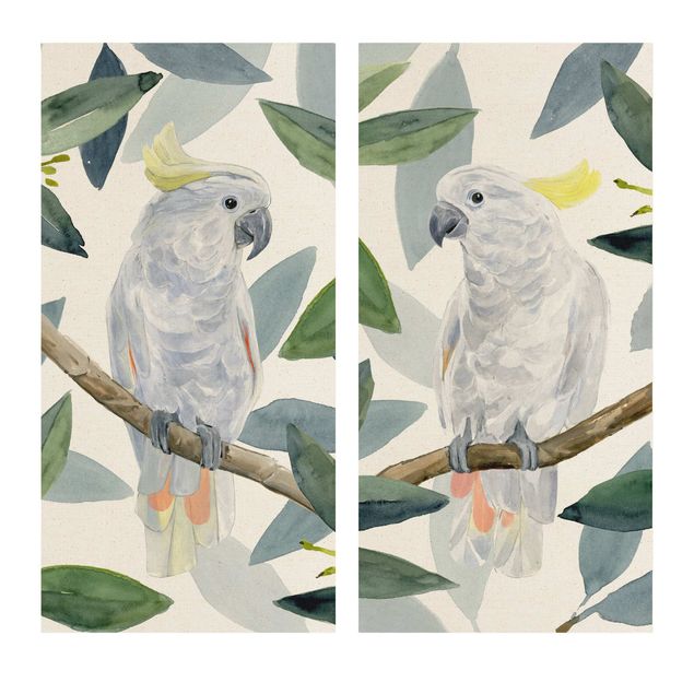 Obrazy ptaki na płótnie Zestaw tropikalnych kakadu