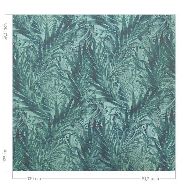 zasłony szyte na wymiar Tropical Palm Leaves With Gradient Turquoise