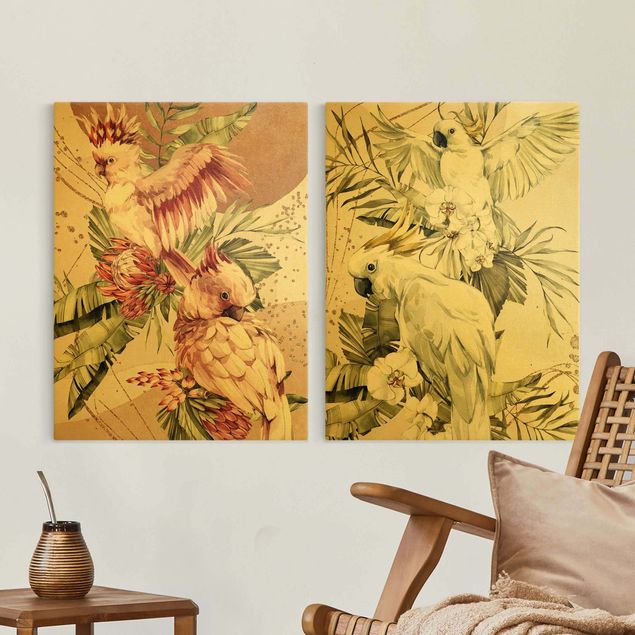 Nowoczesne obrazy do salonu Ptaki tropikalne Kakadu