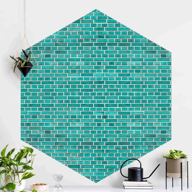 Dekoracja do kuchni Turquoise Brick Wall