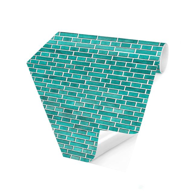 Tapety na ściany Turquoise Brick Wall