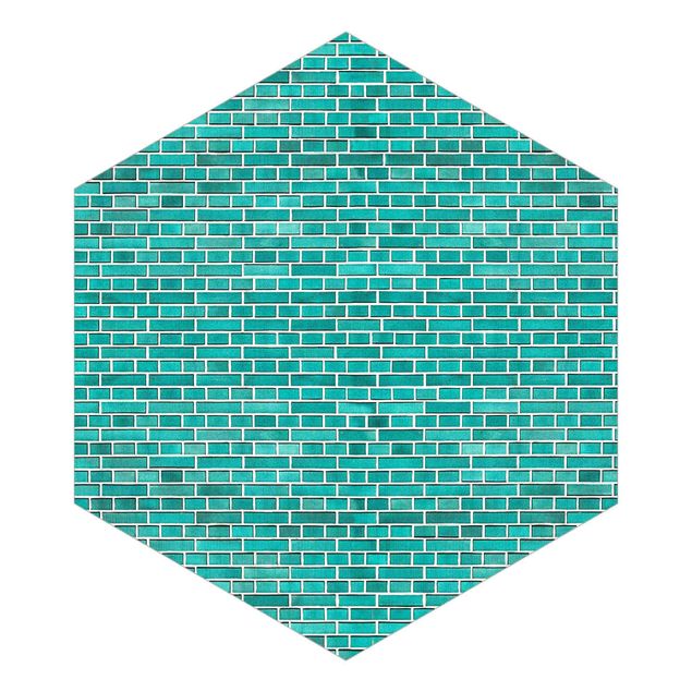 Fototapeta Turquoise Brick Wall