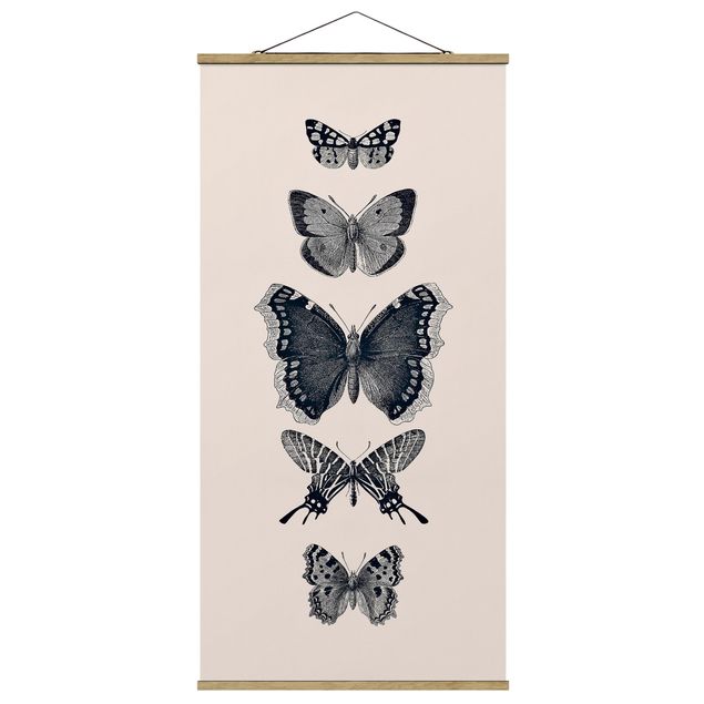 Motyl obraz Motyle z atramentu na beżowym tle