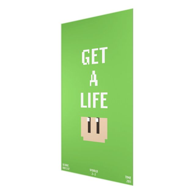 Zielony obraz Video Game Text Get A Life In Green