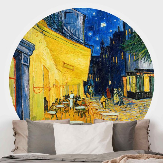Okrągła tapeta samoprzylepna - Vincent van Gogh - Taras kawiarni w Arles