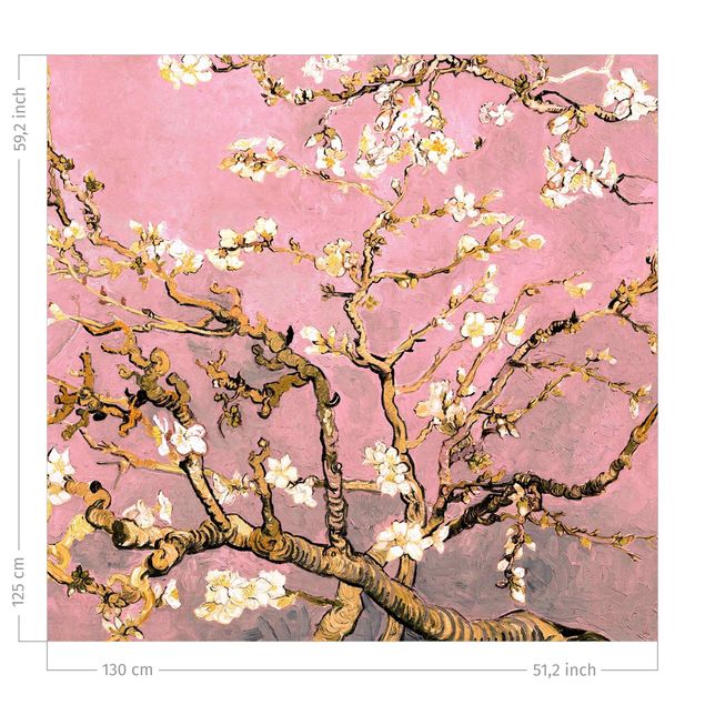 tanie zasłony na wymiar Vincent Van Gogh - Almond Blossom In Antique Pink