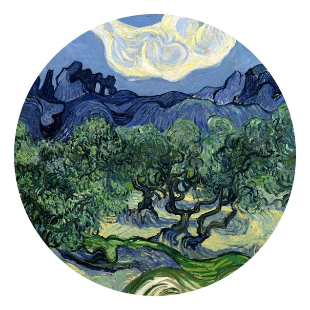 Niebieska tapeta Vincent van Gogh - Drzewa oliwne