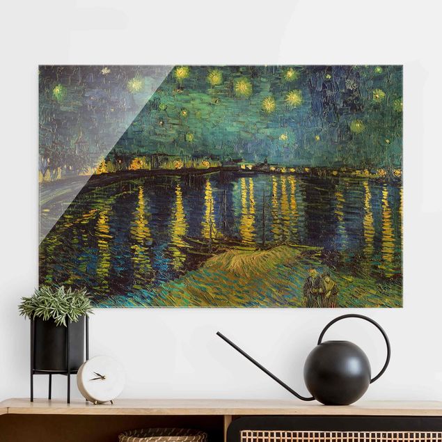 Obrazy na szkle architektura i horyzont Vincent van Gogh - Gwiaździsta noc nad Rodanem