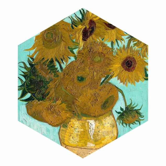 Tapeta żółta Vincent van Gogh - Wazon ze słonecznikami