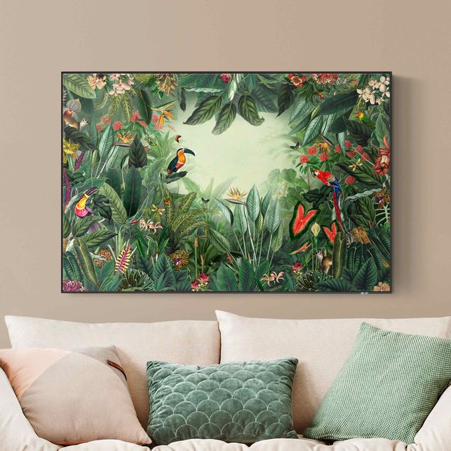 Drzewo obraz Kolorowa dżungla w stylu vintage