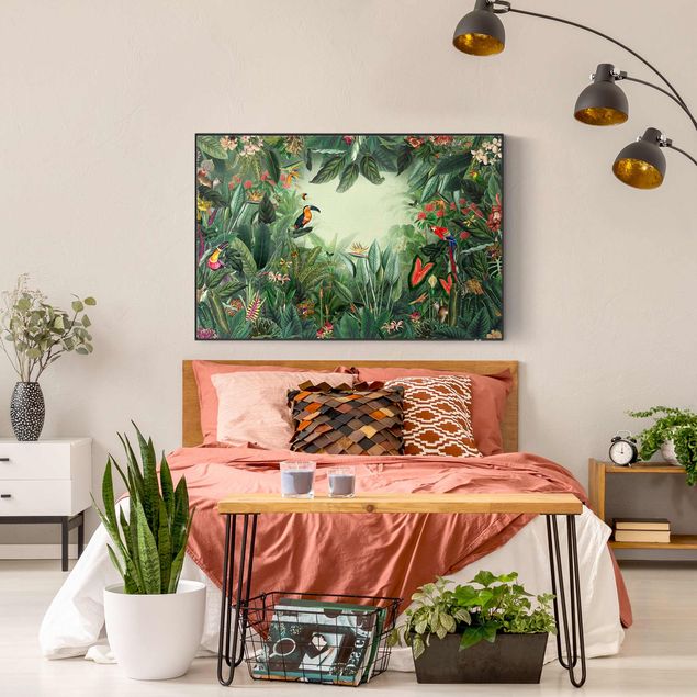 Obrazy nowoczesny Kolorowa dżungla w stylu vintage