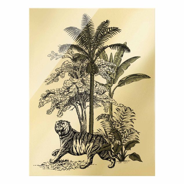 Obraz na szkle - Ilustracja w stylu vintage - dumny tygrys