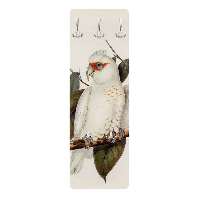 Wieszak ścienny - Ilustracja w stylu vintage Biały kakadu