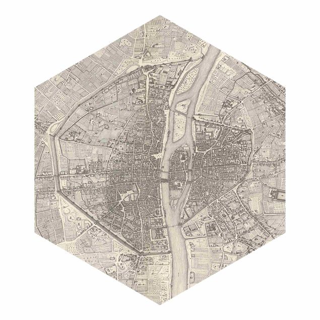 Tapety Mapa Paryża w stylu vintage