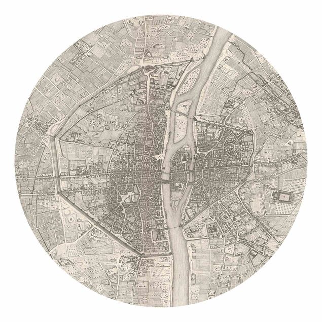 Tapety Mapa Paryża w stylu vintage