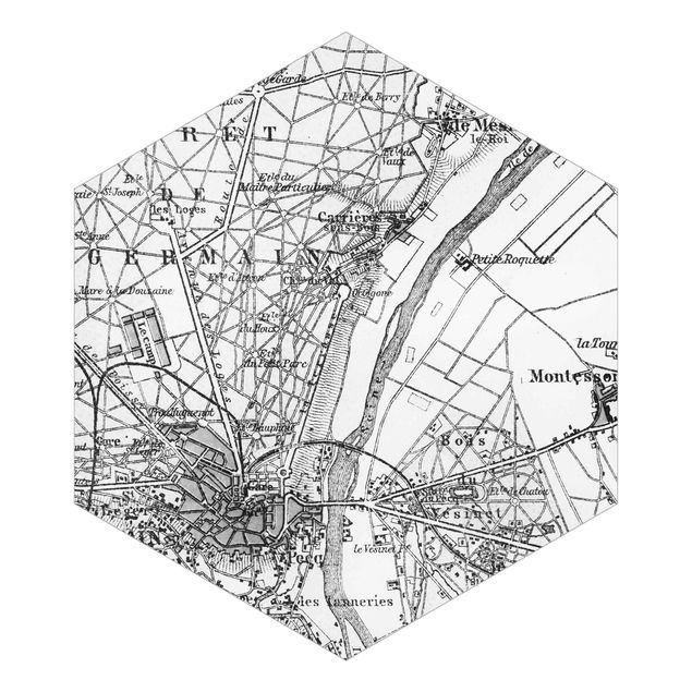 Fototapeta zabytkowa mapa St Germain Paryż