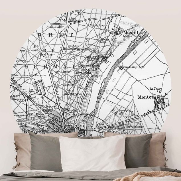 Paryż tapeta zabytkowa mapa St Germain Paryż