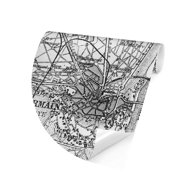 Tapeta ścienna zabytkowa mapa St Germain Paryż