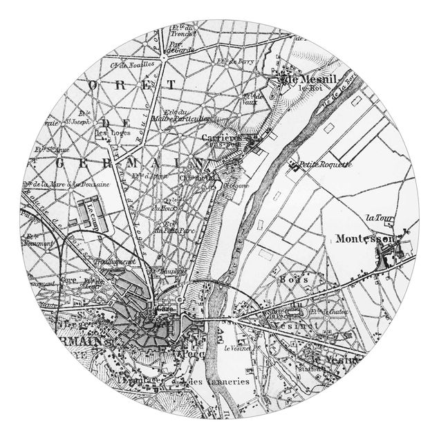 Fototapety zabytkowa mapa St Germain Paryż