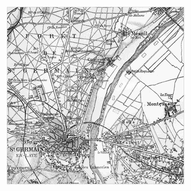 Fototapety zabytkowa mapa St Germain Paryż