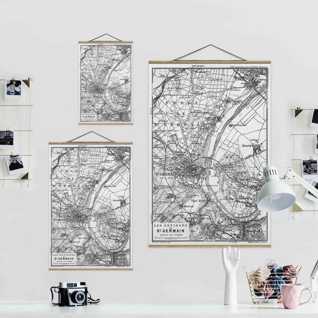 Paryż obraz zabytkowa mapa St Germain Paryż