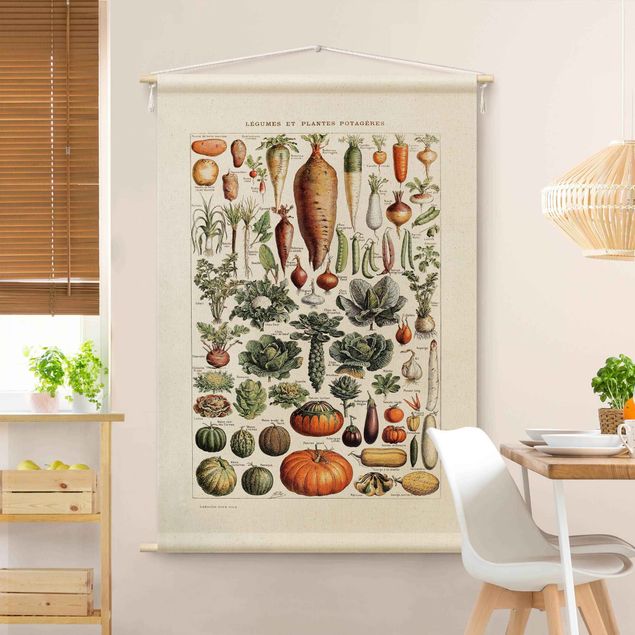 Obraz z owoców i warzyw Vintage Teaching Illustration Vegetables
