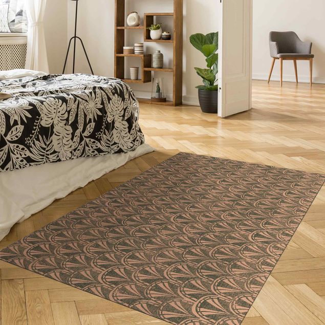 turkusowy dywan Wzór w stylu vintage Łuki Art Deco