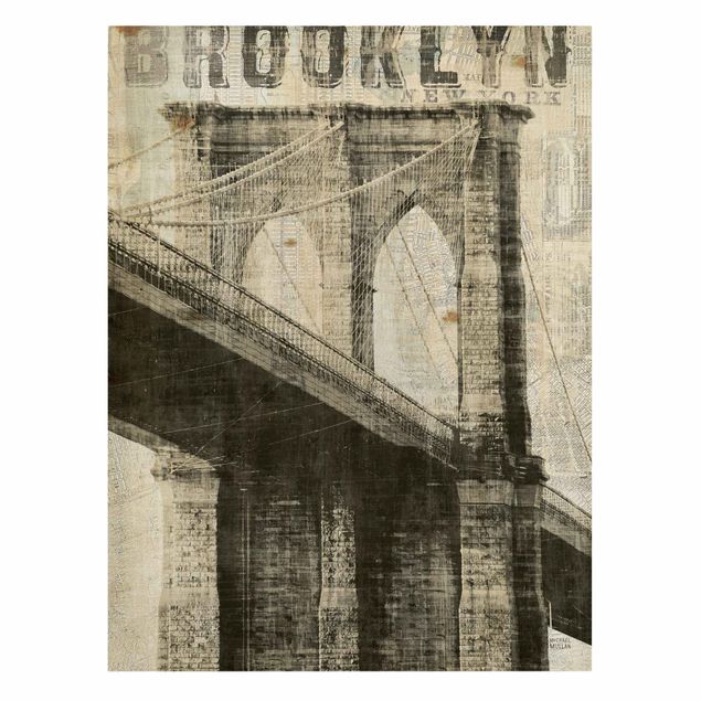 Obrazy retro Vintage NY Brooklyn Bridge