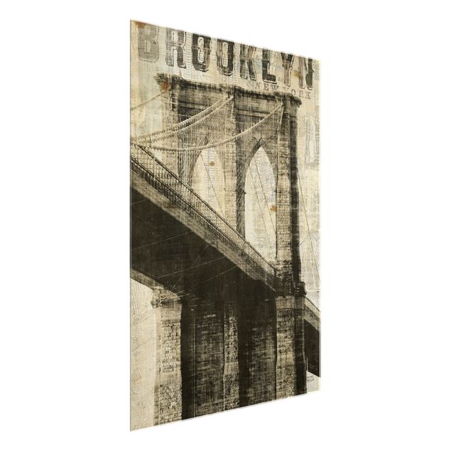 Obrazy do salonu nowoczesne Vintage NY Brooklyn Bridge