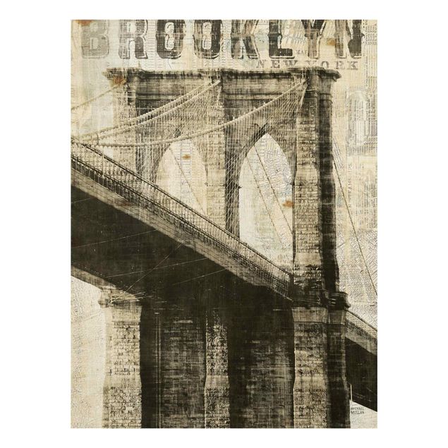 Vintage obrazy Vintage NY Brooklyn Bridge