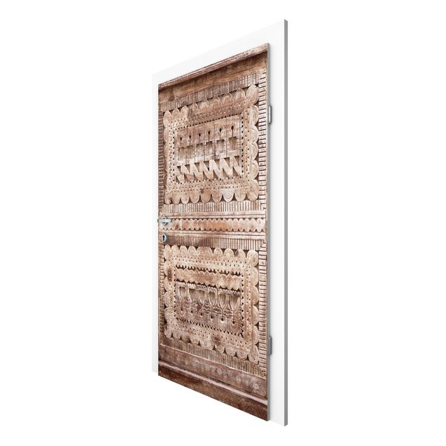 Tapety Stare zdobione marokańskie drewniane drzwi w Essaouria
