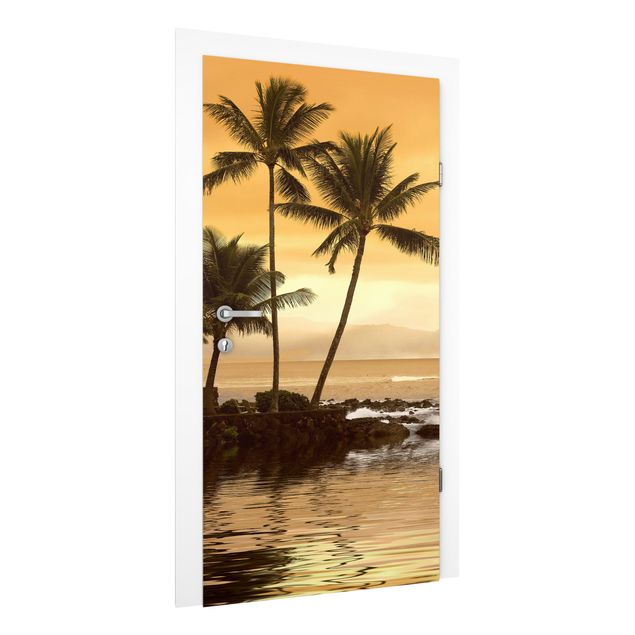 Pomarańczowa tapeta Zachód słońca na Karaibach I