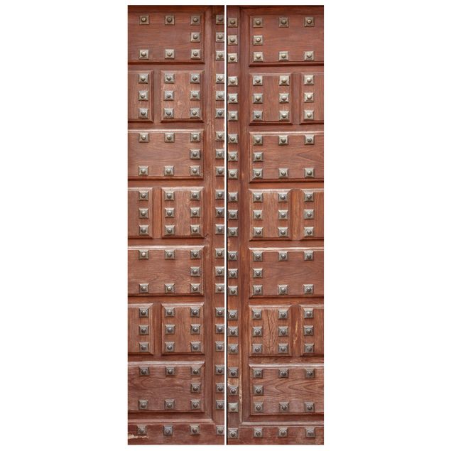Tapeta do oklejenia drzwi Murowane drzwi drewniane w Alhambrze
