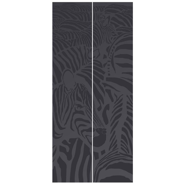 Tapeta ścienna Czarna z paskiem w kształcie zebry