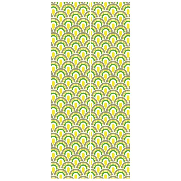 Vintage tapety Retro wzór zielono-żółty