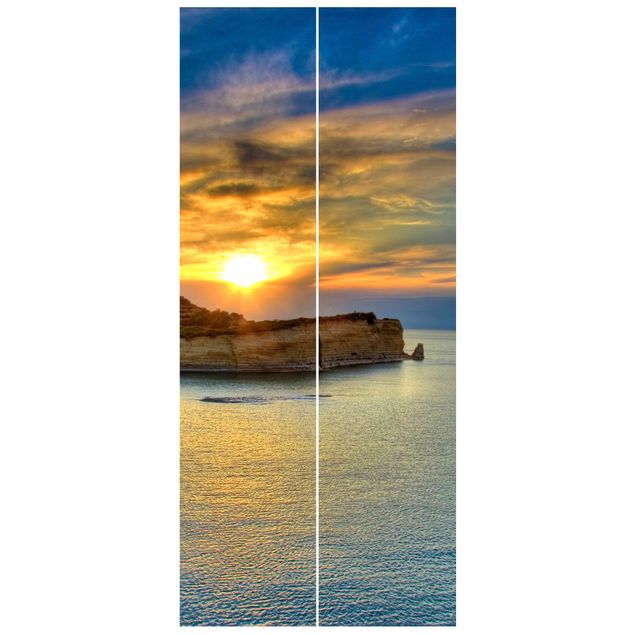 Niebieskie tapety Zachód słońca na Korfu