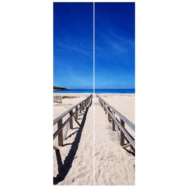 Fototapeta na drzwi Ścieżka plażowa nad Morzem Śródziemnym w Hiszpanii