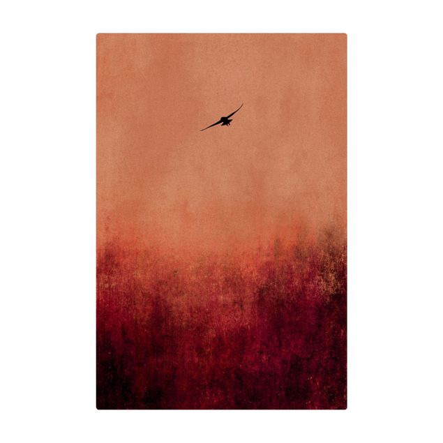 Mata korkowa - Ptak na tle zachodzącego słońca