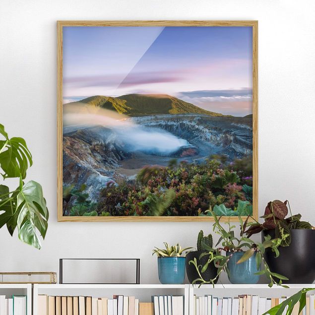 Obrazy w ramie krajobraz Wulkan Poás o świcie