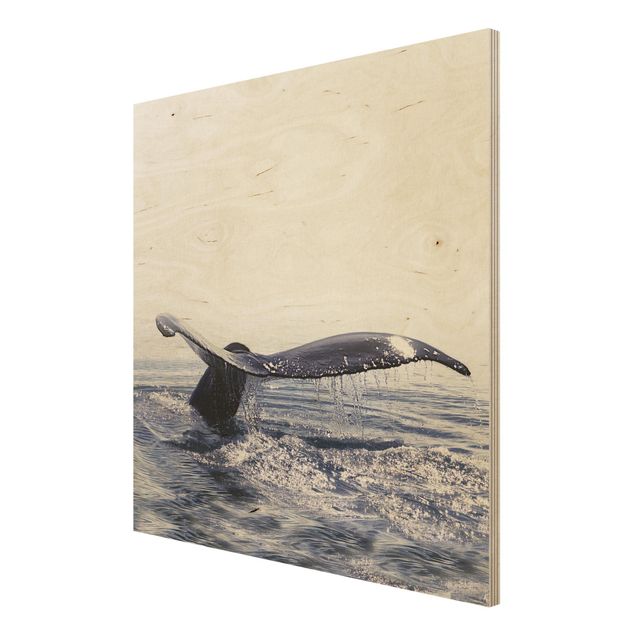 Obrazy z drewna Pieśń wieloryba na Islandii