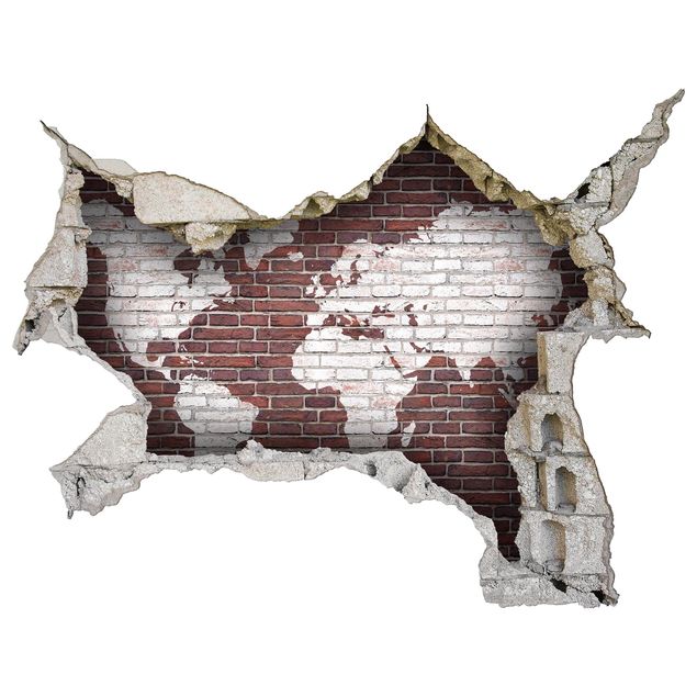 Naklejki ścienne 3d Mapa świata Backstone