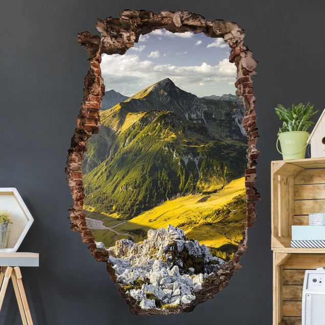 Dekoracja do kuchni Góry i dolina Alp Lechtalskich w Tyrolu Złamanie ściany